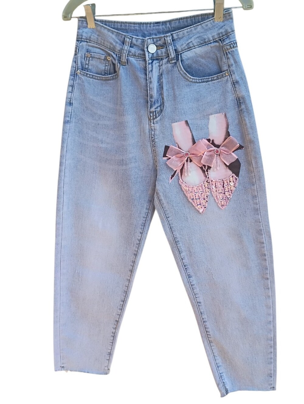 Fashion Jeans cropped, ballet slippers sz S, 30